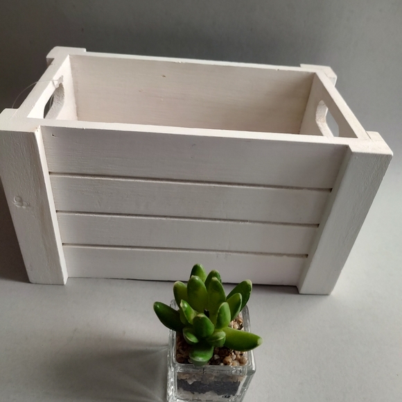 Box Wood Style Country Rustic White Handles For Coffee Station Wine Towels New - Picture 3 of 10